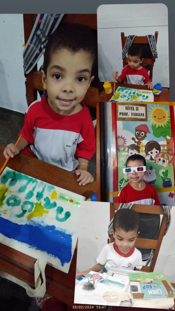 Turma do nível ll A conhecendo a coleção GIROLHAR com muita alegria e diversão.