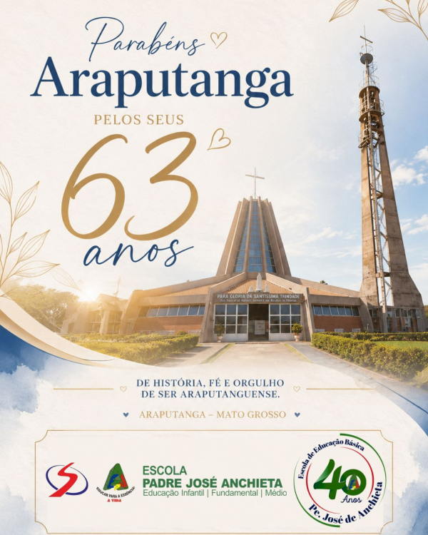 Parab&eacute;ns, Araputanga, pelos seus 63 anos de hist&oacute;ria! ✨